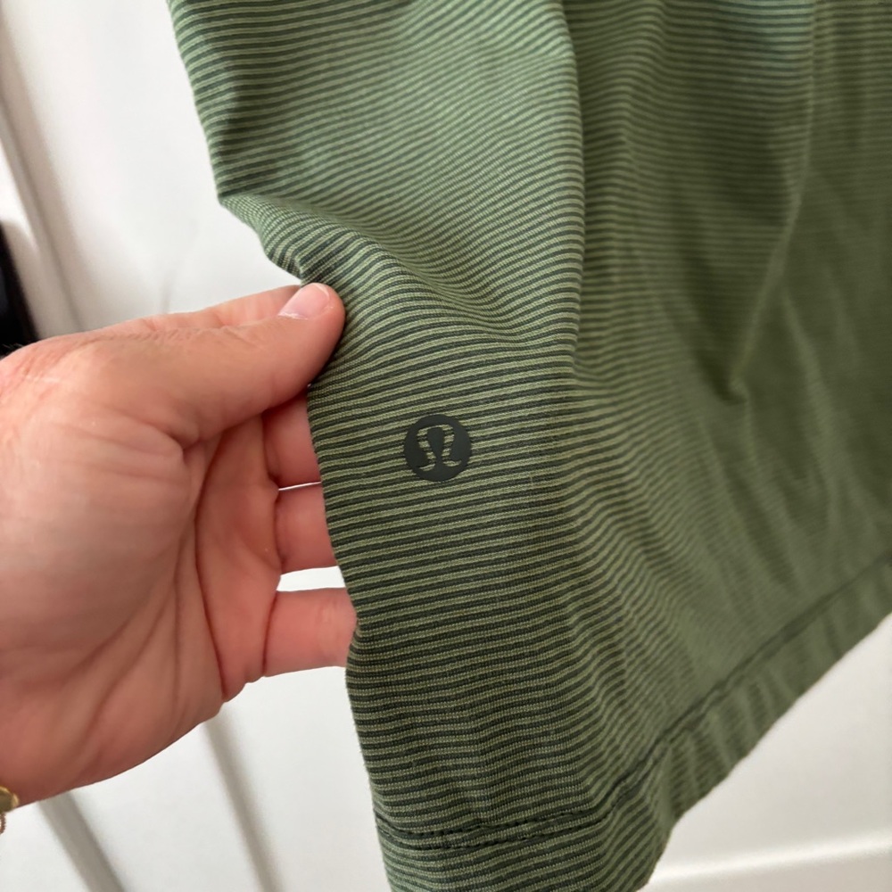 Lululemon Evolution Polo in Tonka Stripe Rainforest Green Green Twill size XL - Picture 7 of 9